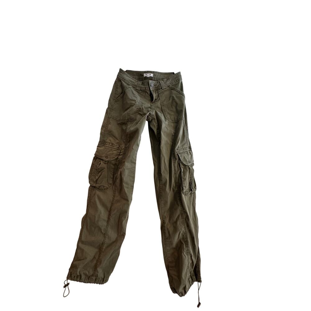 Garage Distressed Army Green Cargo Pants Size 00 - Picture 1 of 6